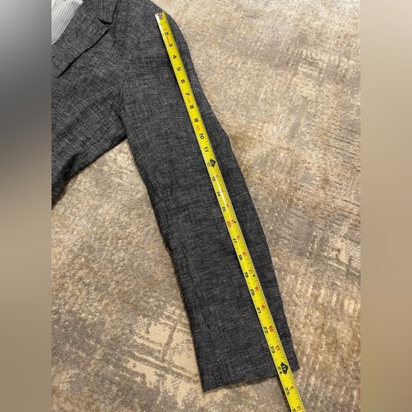 Tribal Linen/Cotton Blend 1 Button LinedBlazer Jacket Size 12 Gray Textured Look - Picture 10 of 11